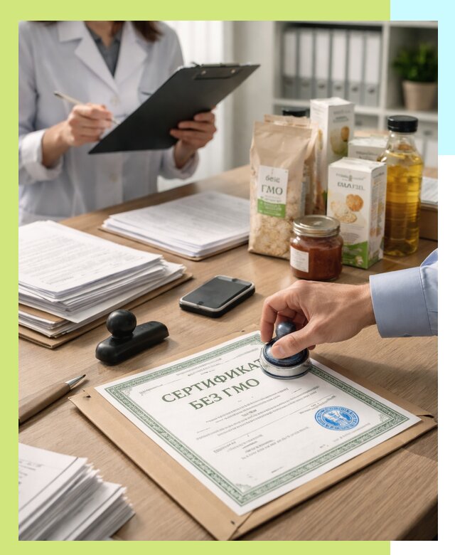Получение сертификата Без ГМО для продукции в Белебее